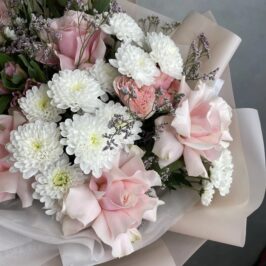 Букет Розовый шёлк с французскими розами