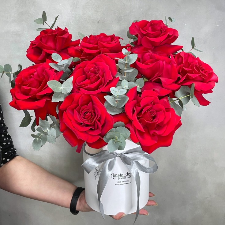 Букет Box Роза Red M