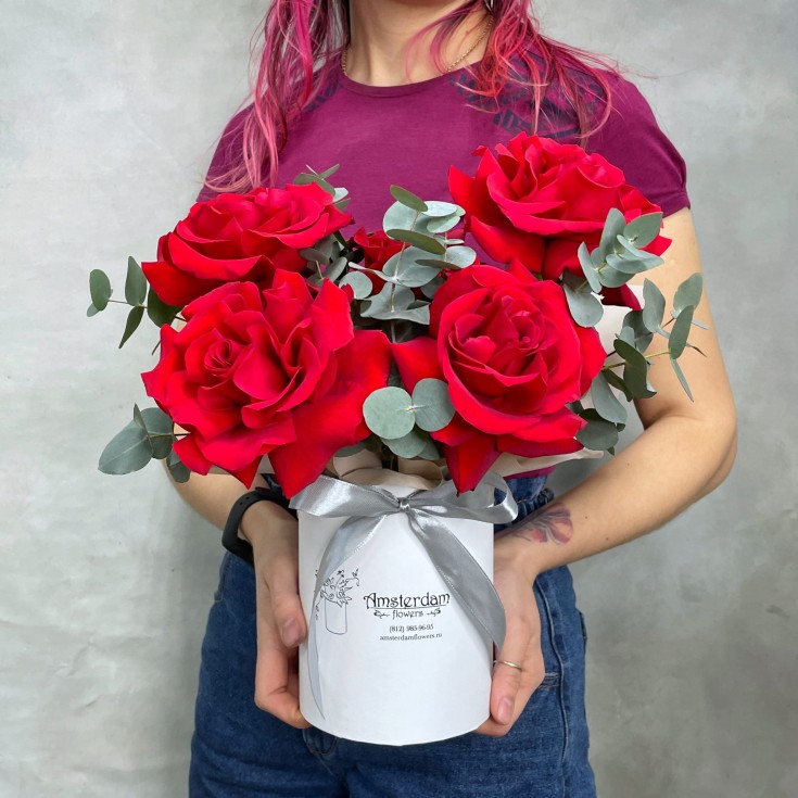 Букет Box Роза Red S