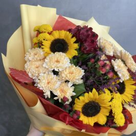 Букет Солнечные блики с подсолнухами