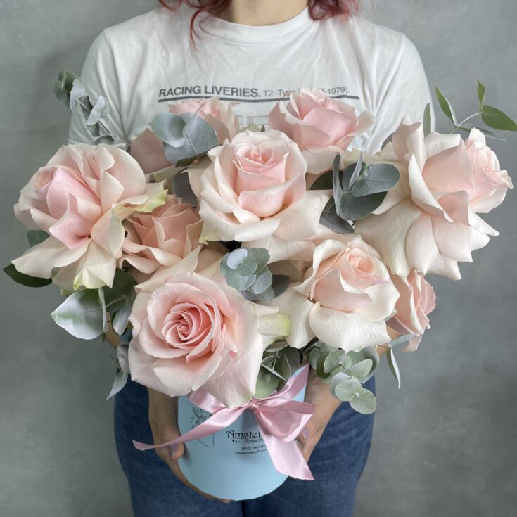 Букет Box Роза Pink M