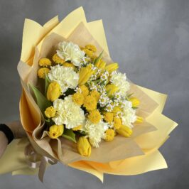 Букет Сандэй с желтыми тюльпанами