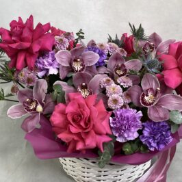 Корзина с орхидеями Вайолет